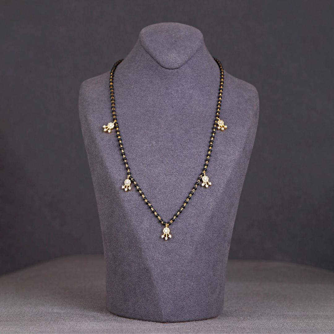 Golden Fan Drop Mangalsutra