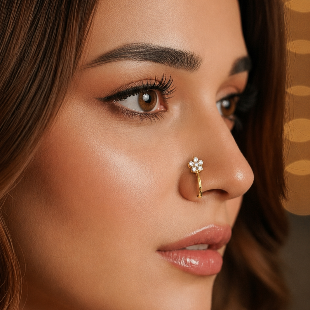 Camellia Pressable Nose Pin
