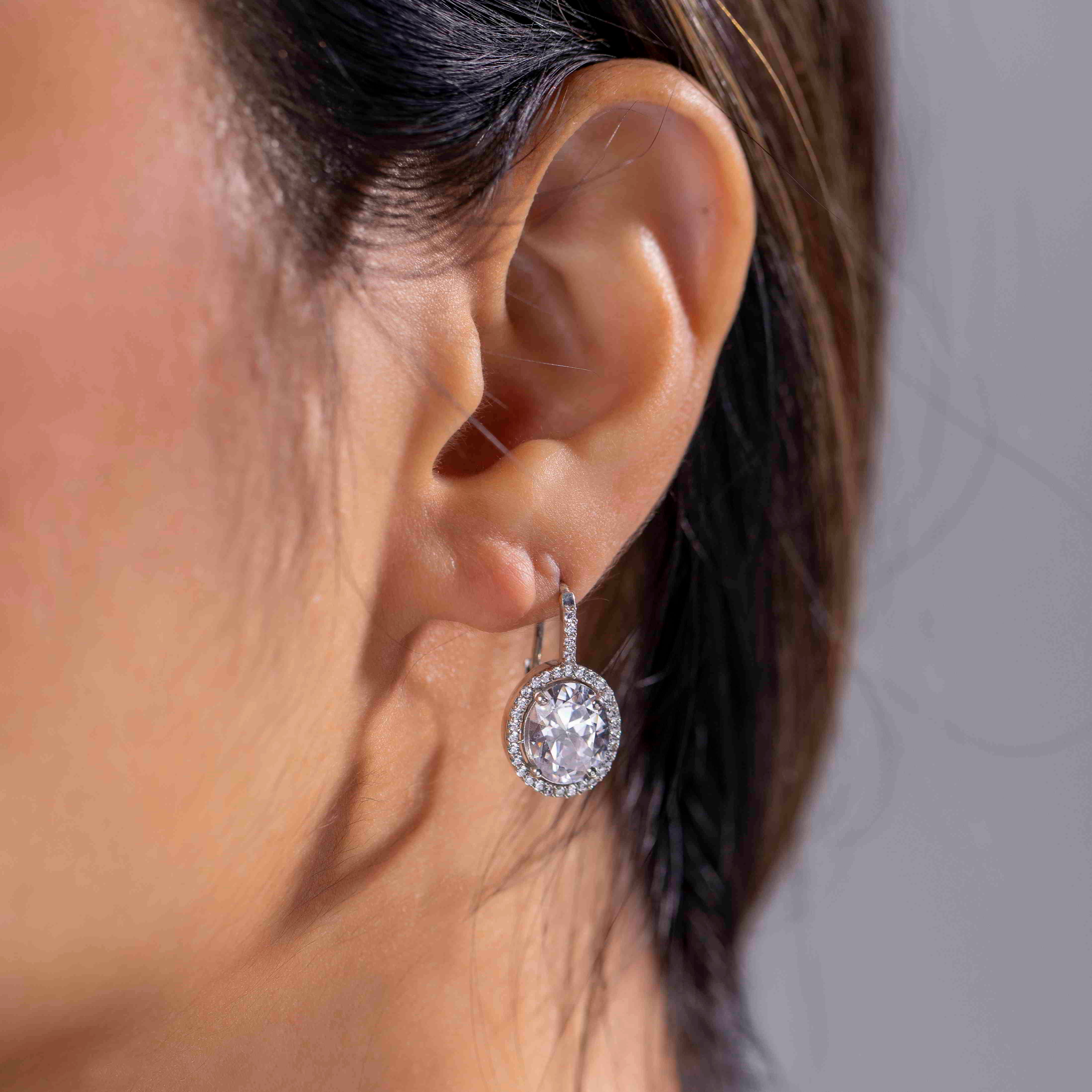 Oval Solitiare Hoops