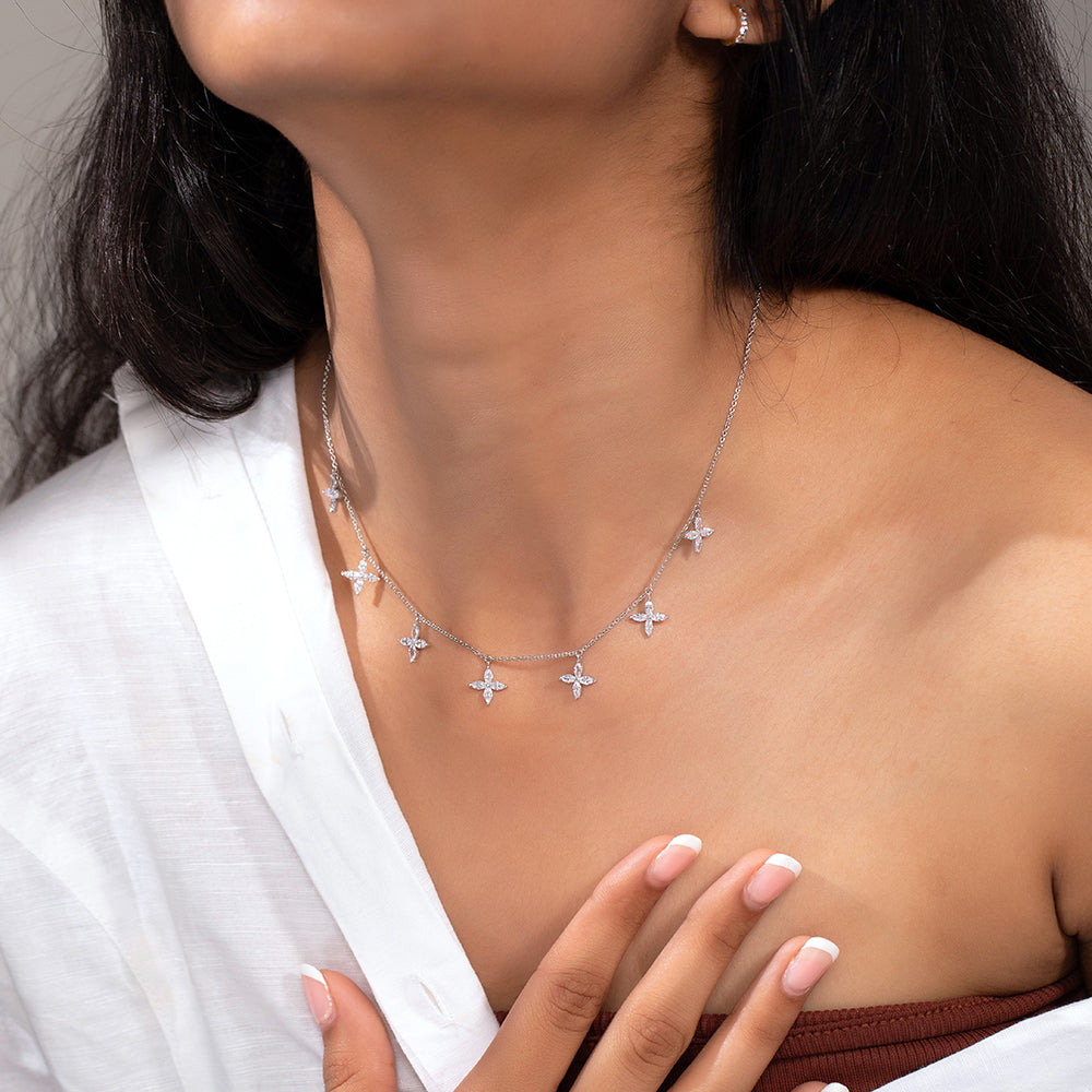 Four Stone Charm Necklace