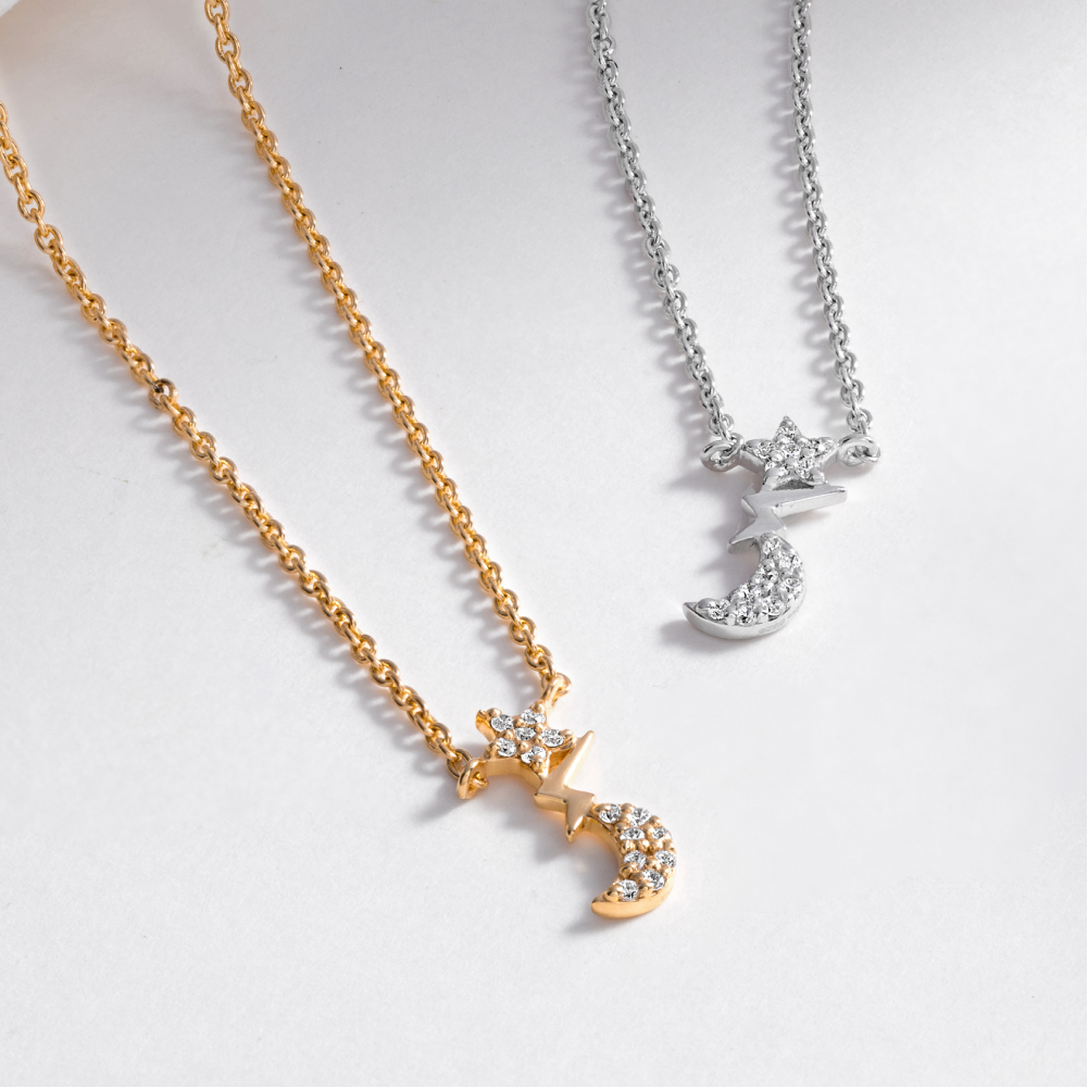 Dainty Star Moon Necklace