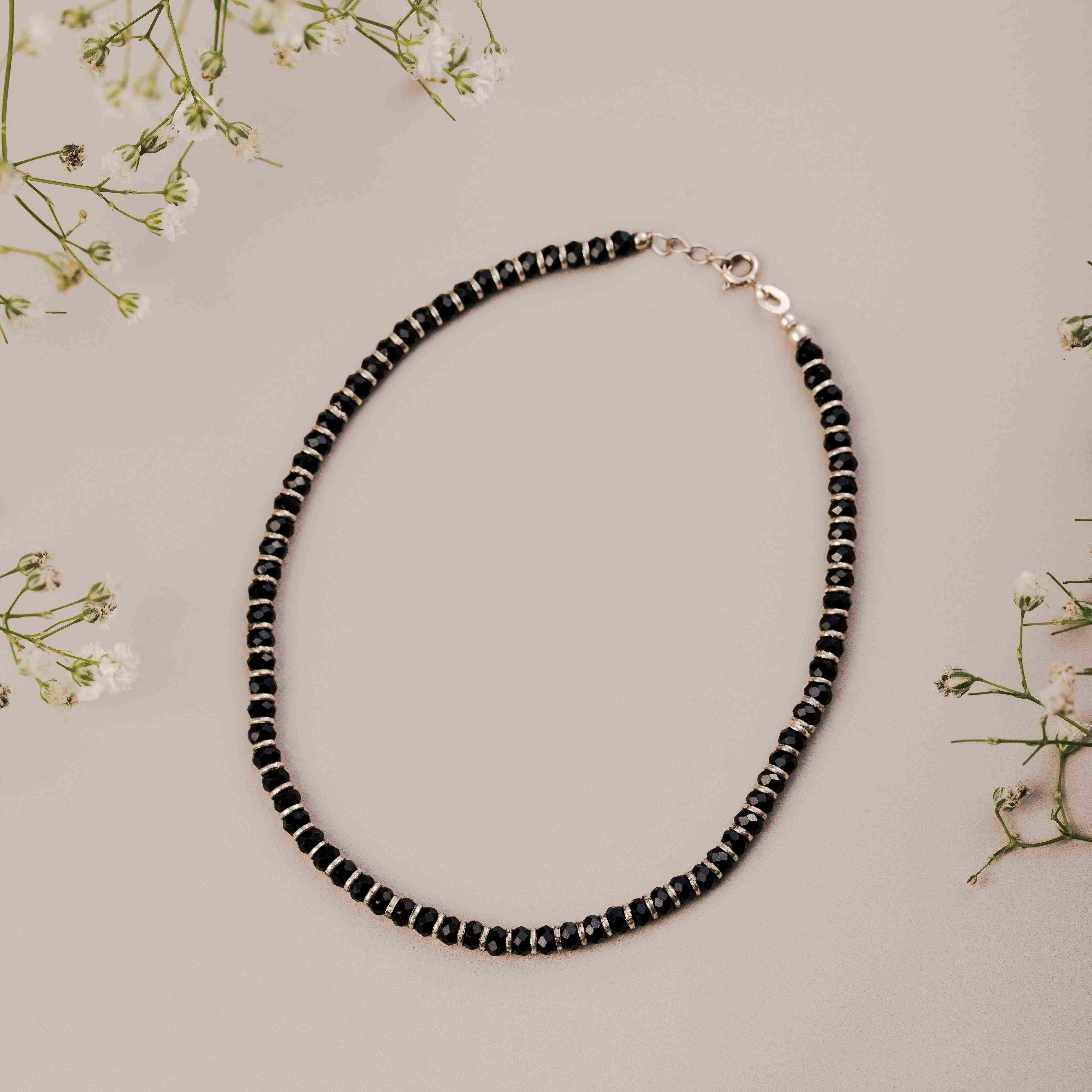 Black Bead Anklet