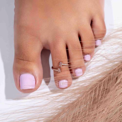 2 Rectangle Toe Ring