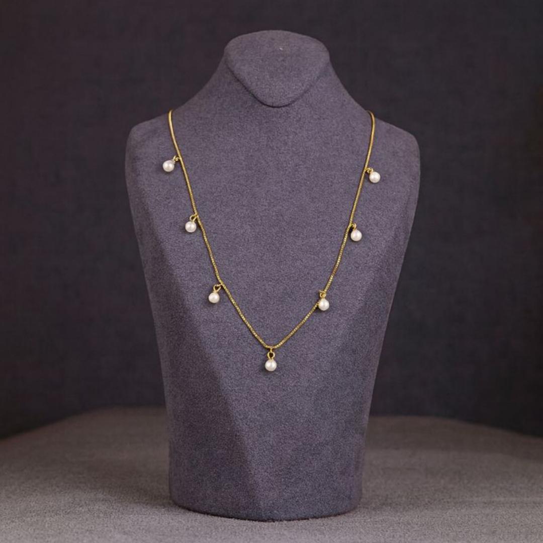 Pearl Drop Charm Necklace