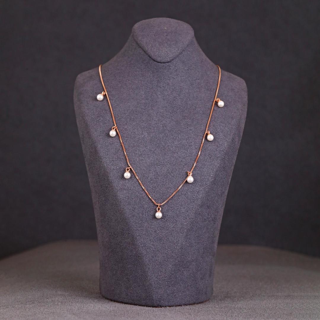 Pearl Drop Charm Necklace
