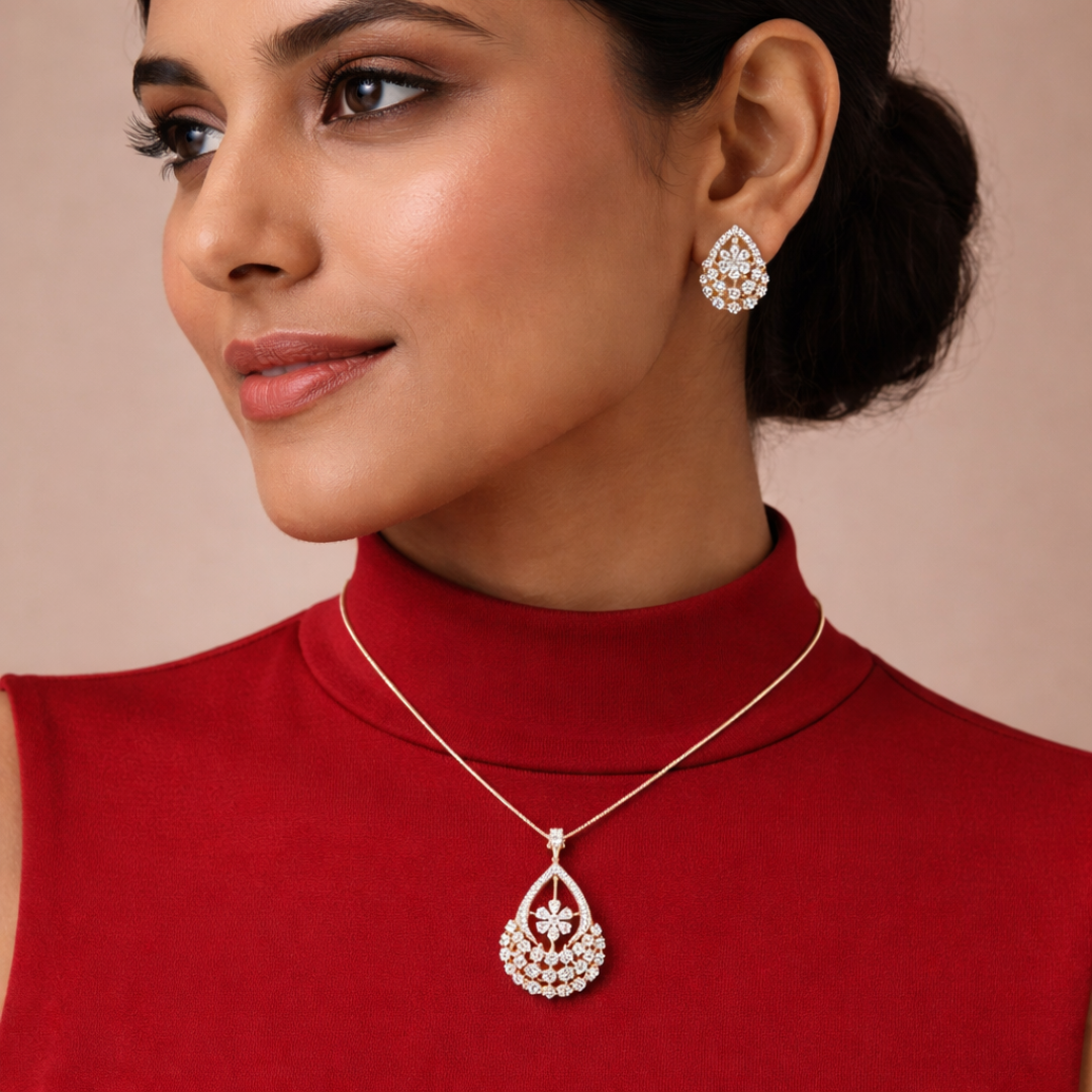 Regal Teardrop Pendant set