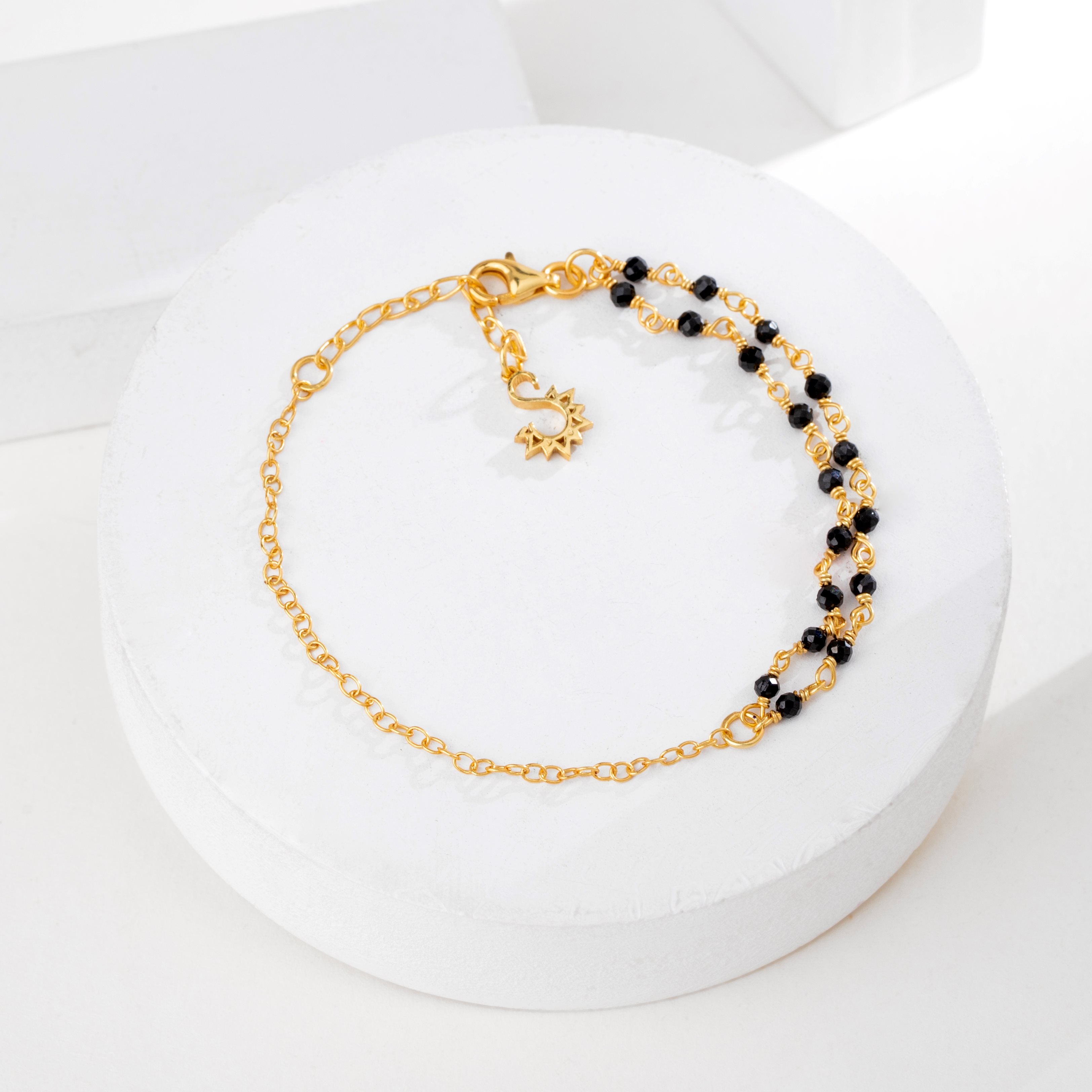 Dual Layer Black Beads Bracelet