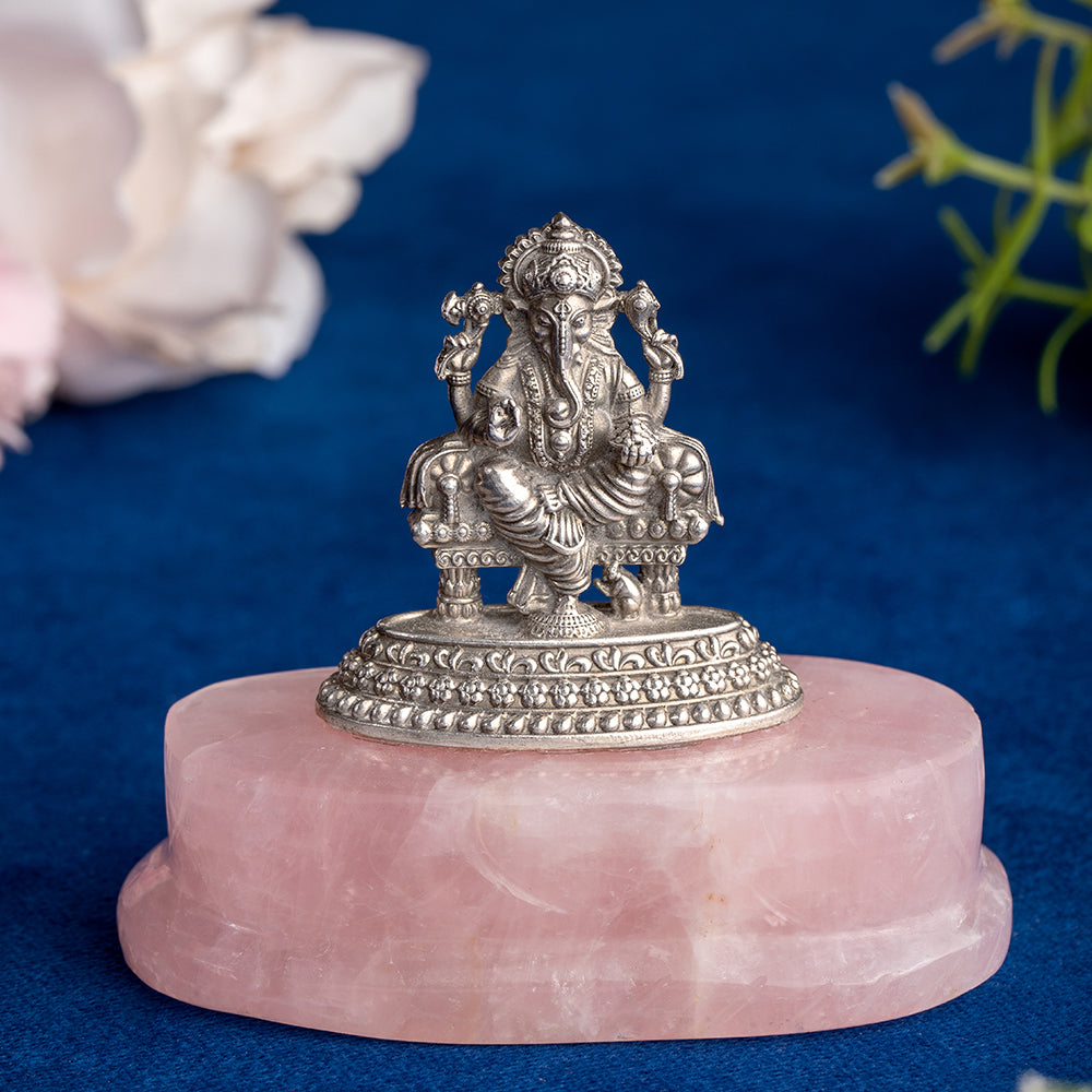 Rose Quartz Car Ganesh Ji