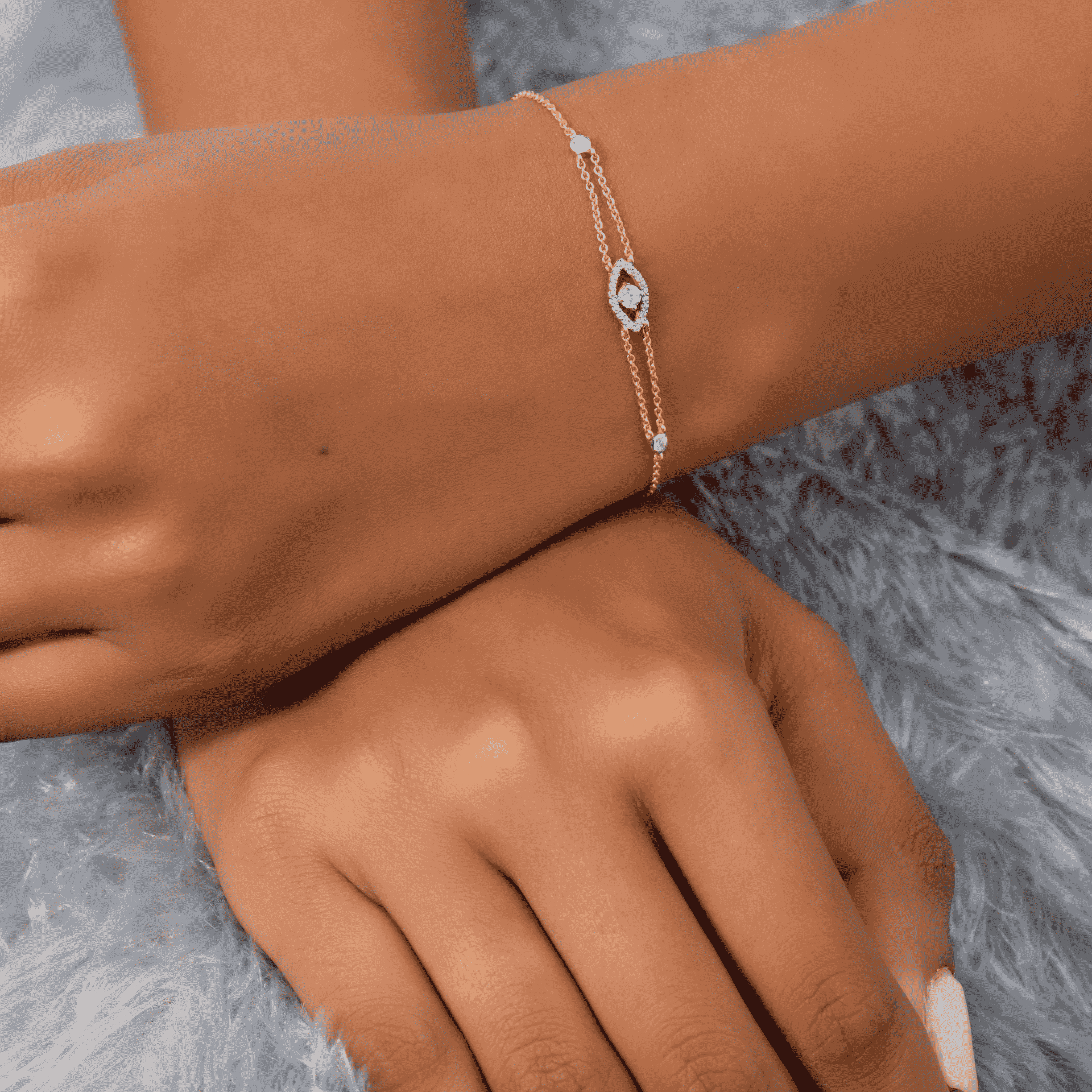 Golden Cushion Evil Eye Wristliner