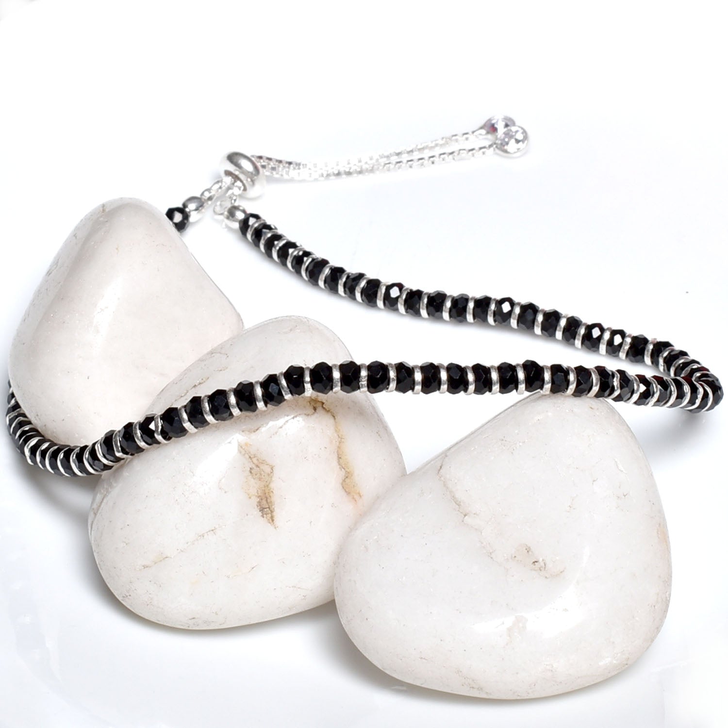 Black Bead Adjustable Anklet