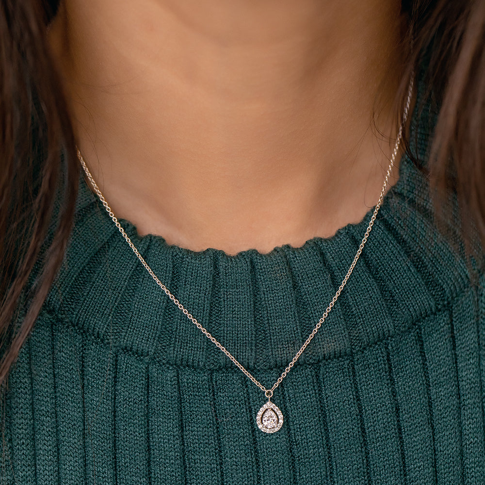 Pear Solitaire Necklace