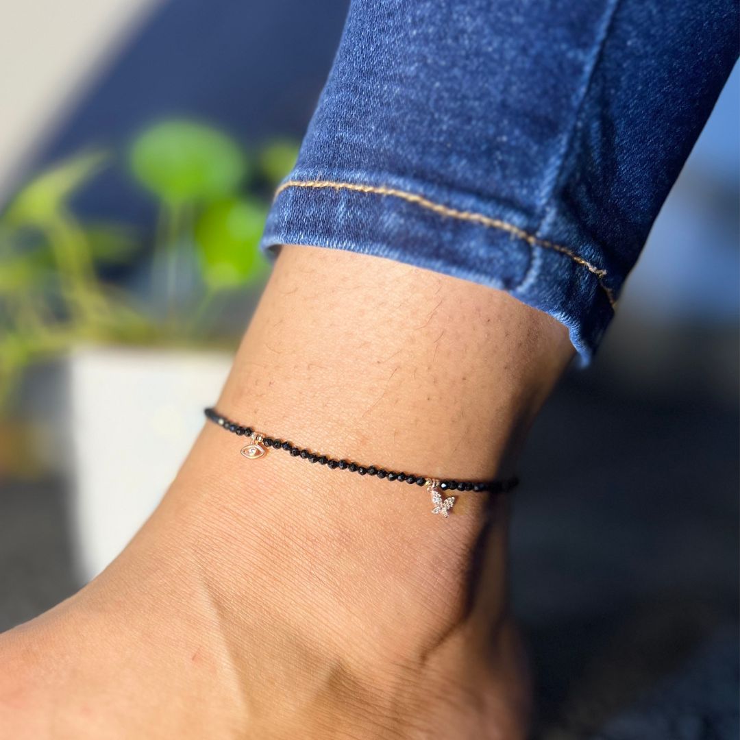 Trio Charm Shimmery Anklet