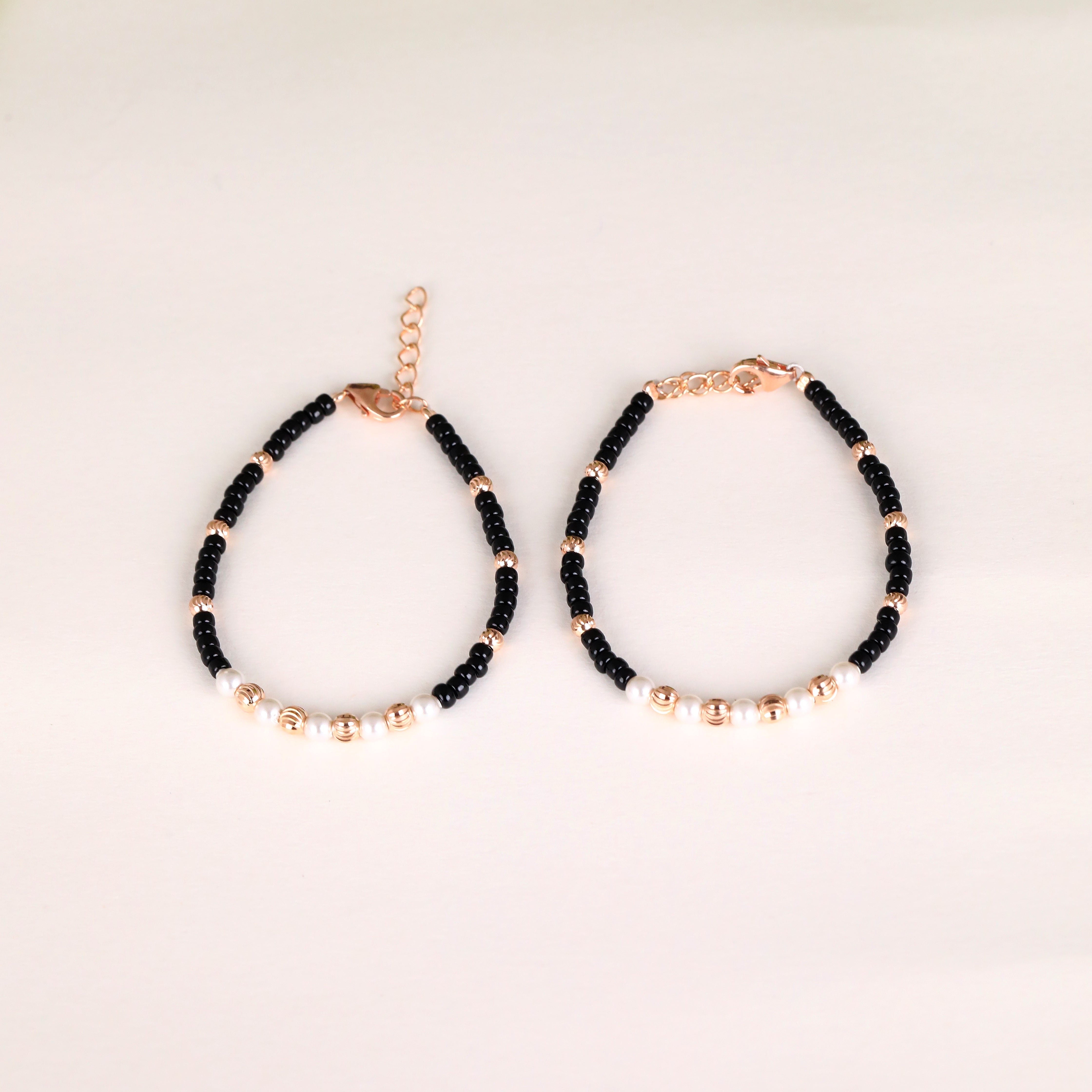 Midnight Pearl Anklet Pair