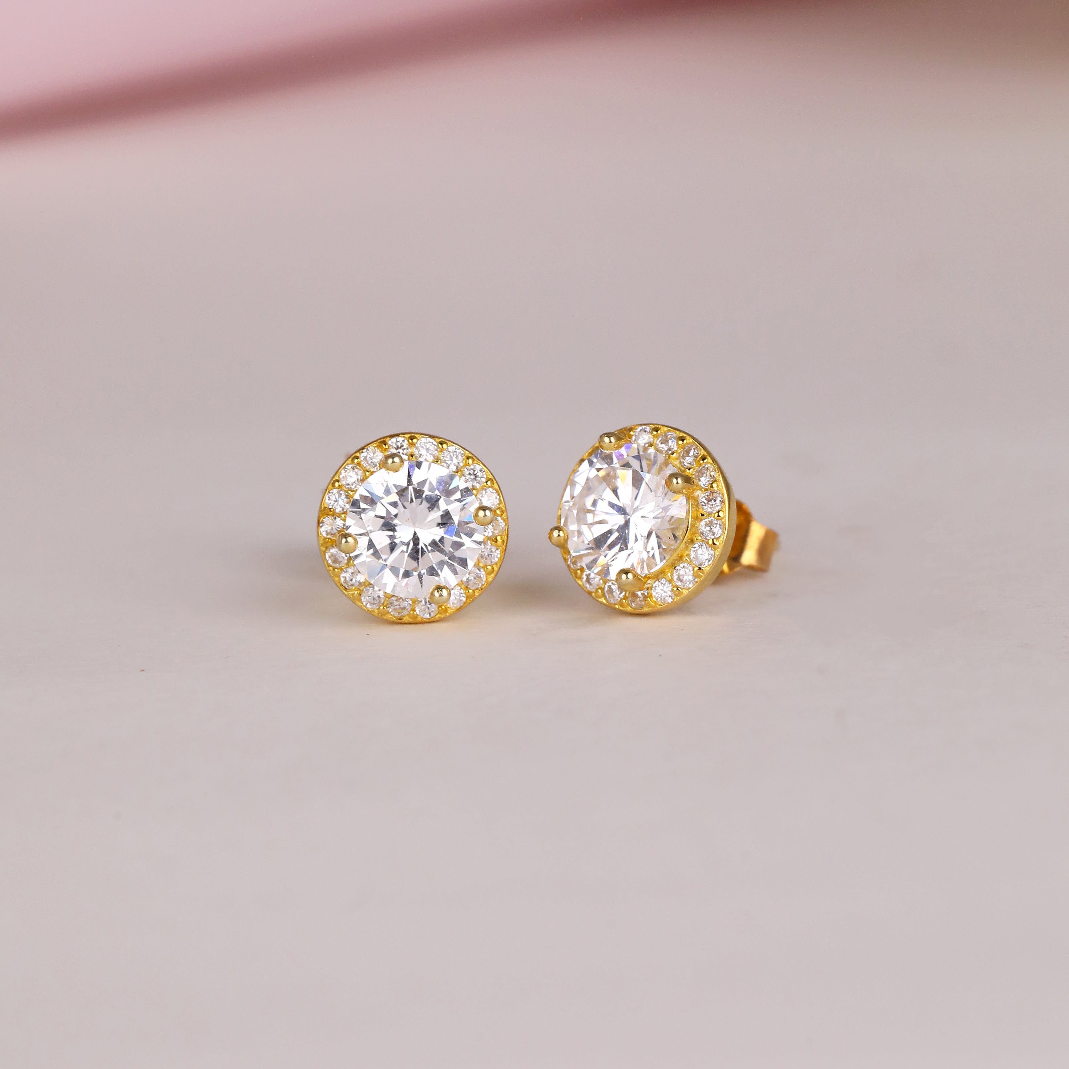 Halo Solitiare Studs