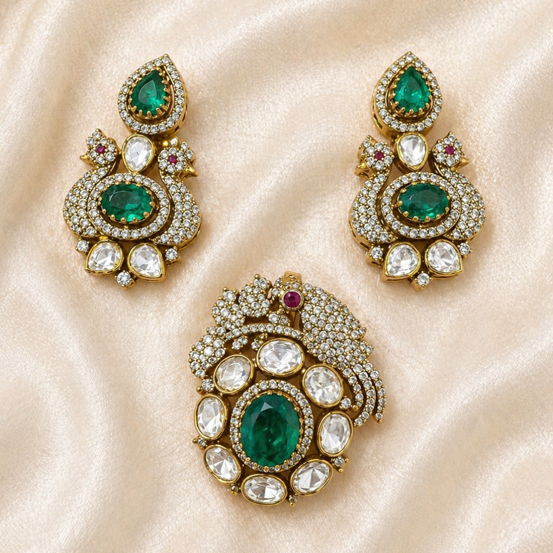 Mor Jadau Pendant Set