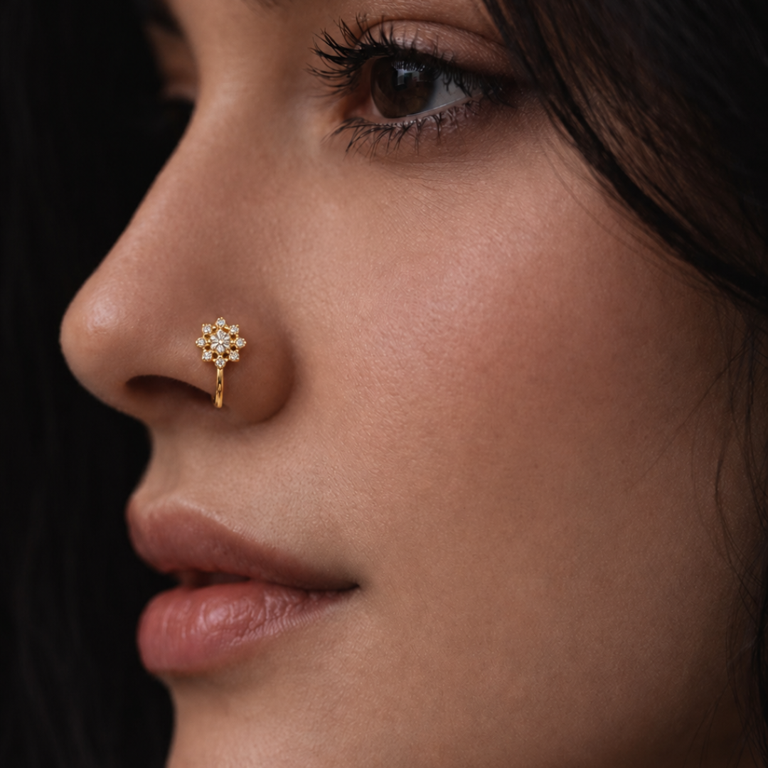 Rosette Pressable Nose Pin
