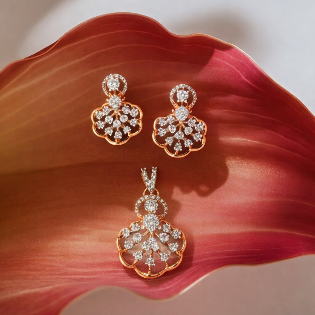 Rosette Halo Earrings