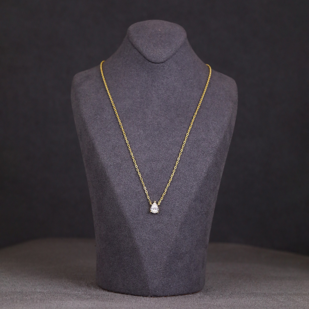 Solitaire Teardrop Necklace