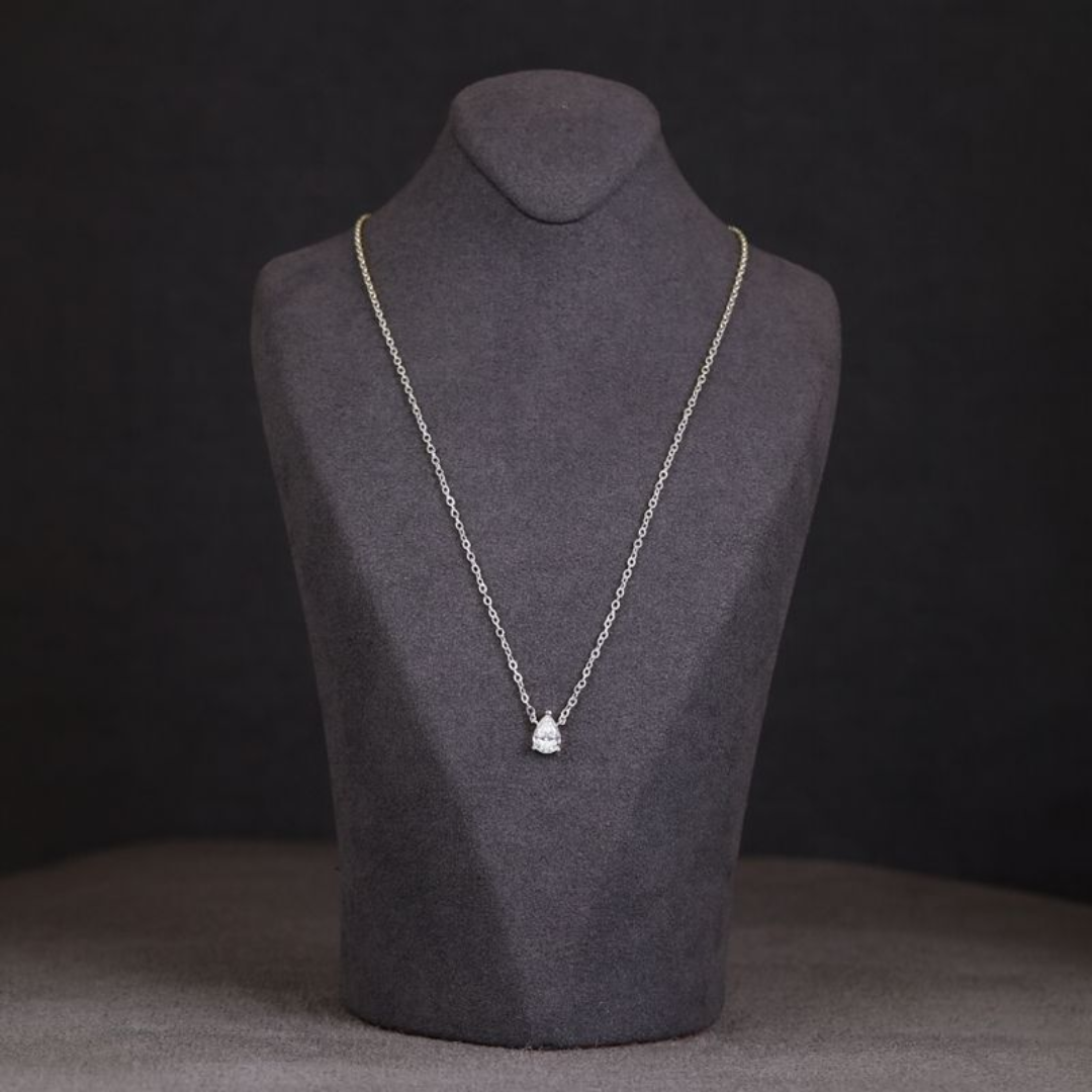 Solitaire Teardrop Necklace