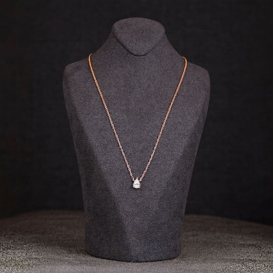 Solitaire Teardrop Necklace