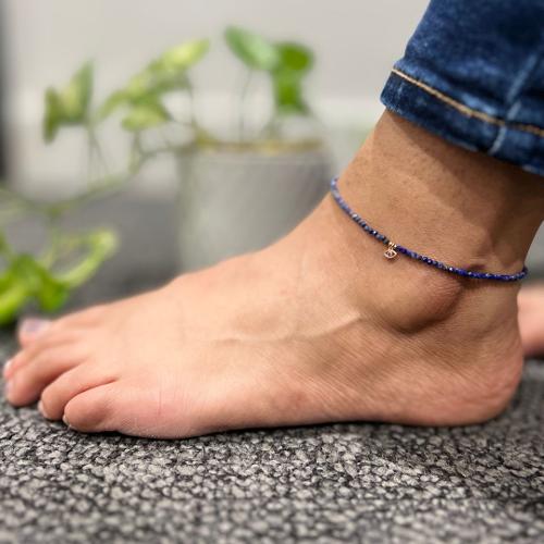 Shimmery Evil Eye Drop Anklet