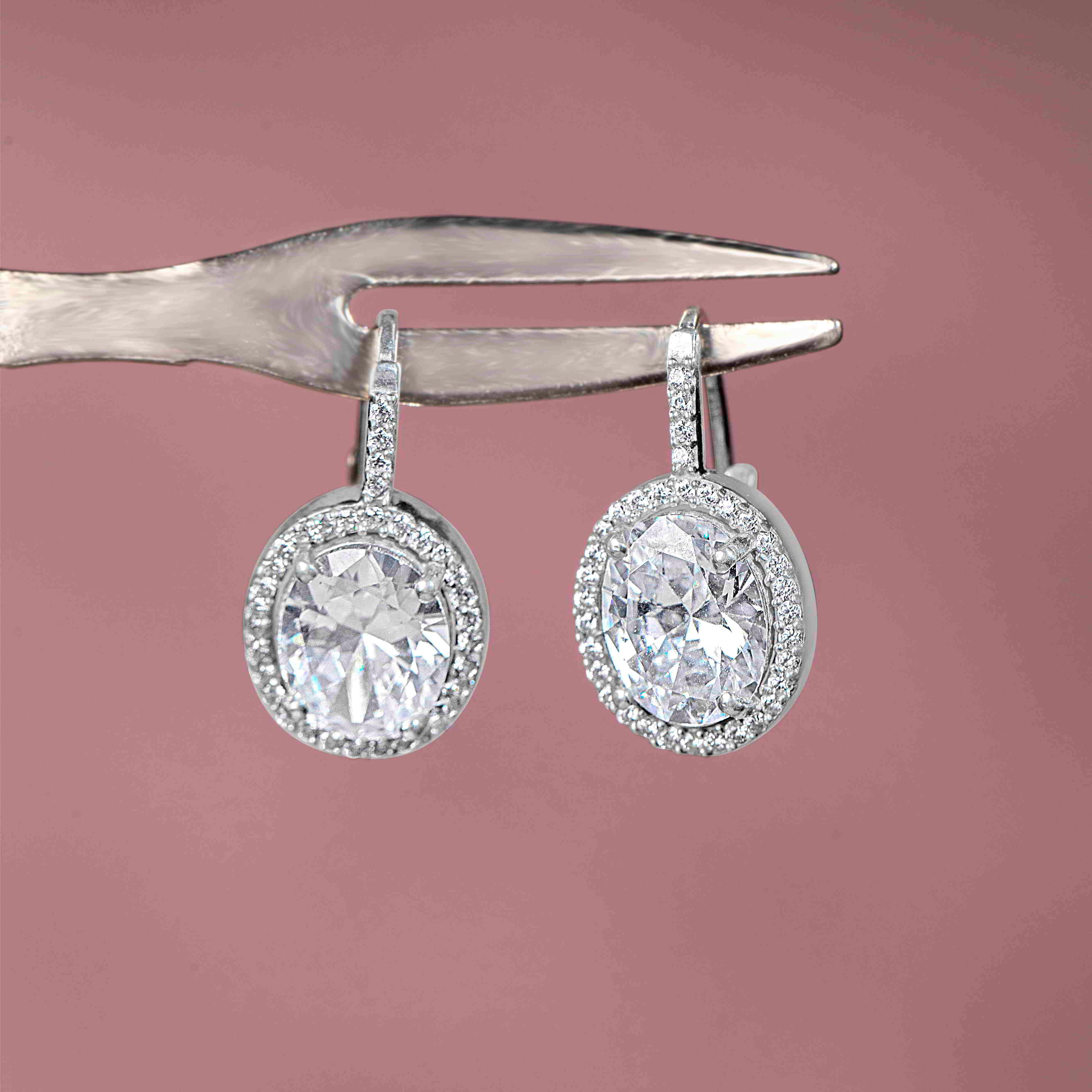 Oval Solitiare Hoops