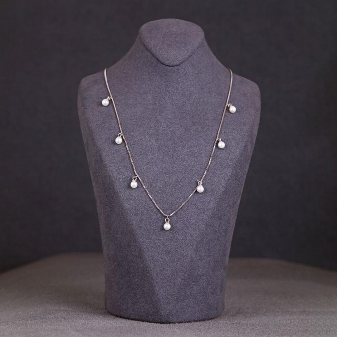 Pearl Drop Charm Necklace
