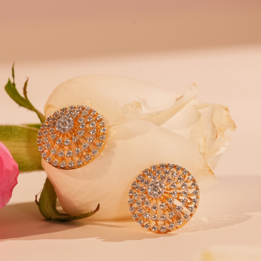 Radiant Spiral Preciosa Stud Earrings