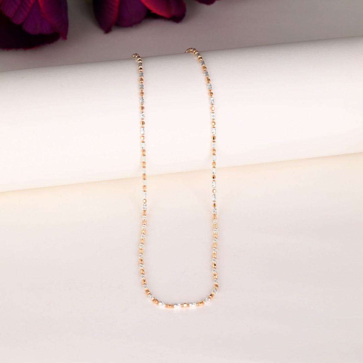2 Tone Rodium Ball Chain