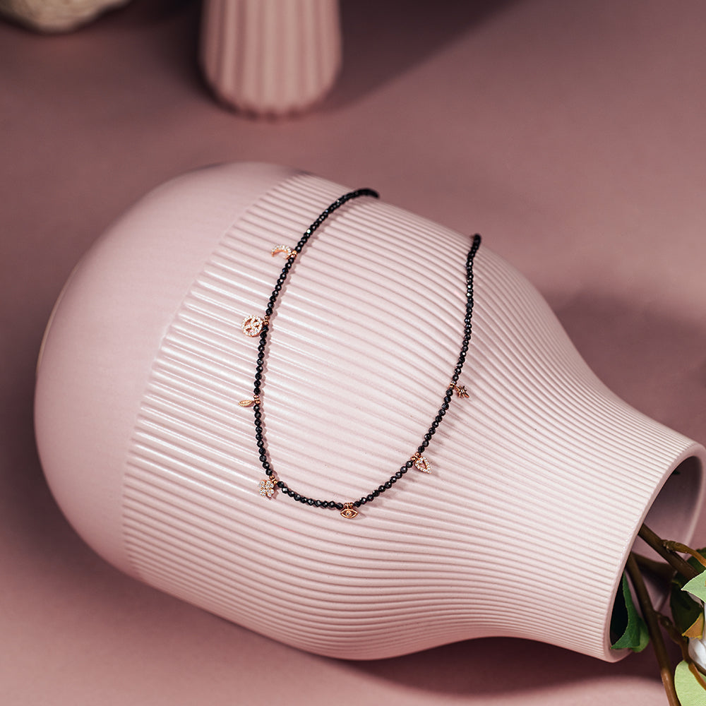Black Diamond Charm Necklace