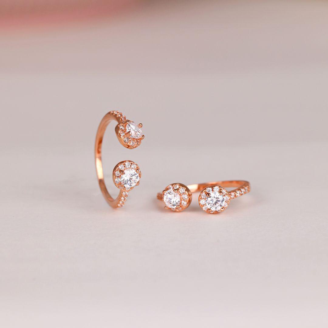 Solitiare Halo Toe Ring